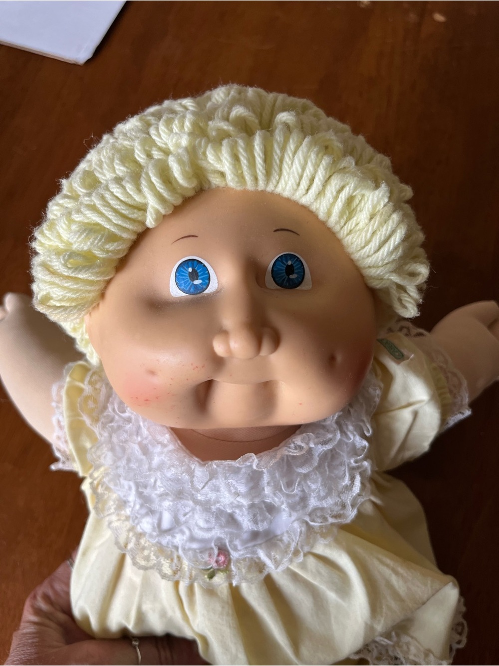 1980’s Cabbage Patch Kid Baby Doll Authentic CPK Yellow Dress Outfit With Socks